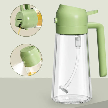 2-in-1 Oil Dispenser & Sprayer (470ml) – Glass Bottle